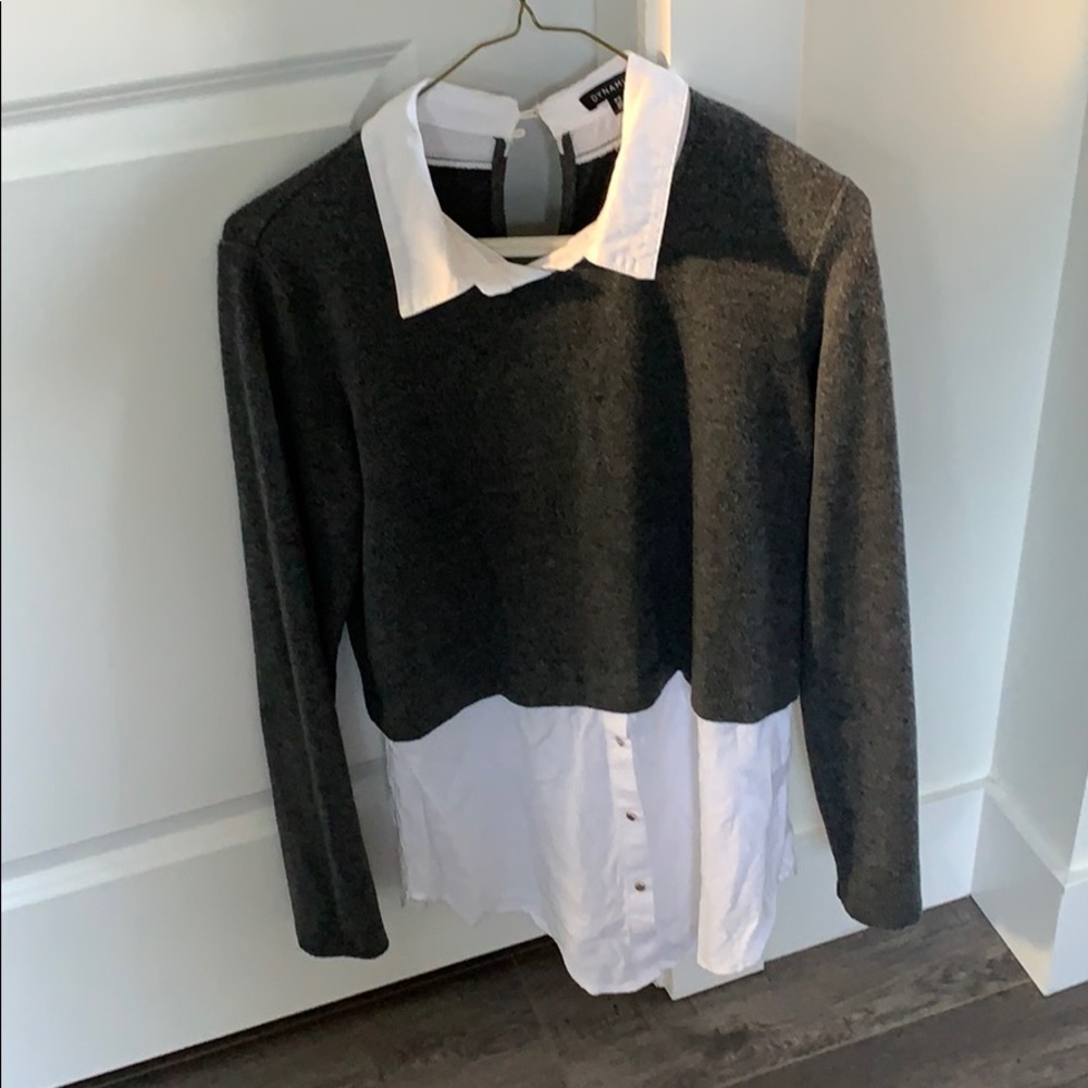 Dynamite sweater with built in collared shirt